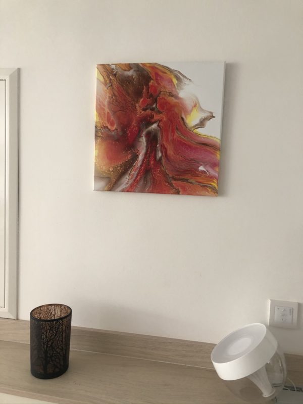 Tableau Acrylique Red Series - 2 Dimensions 40x40x2 cm Décoration Murale Accrochée